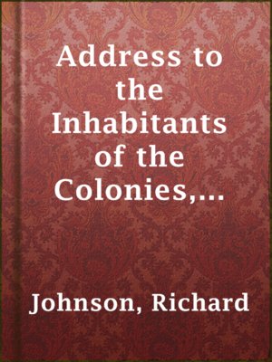 cover image of Address to the Inhabitants of the Colonies, established in New South Wales And Norfolk Island